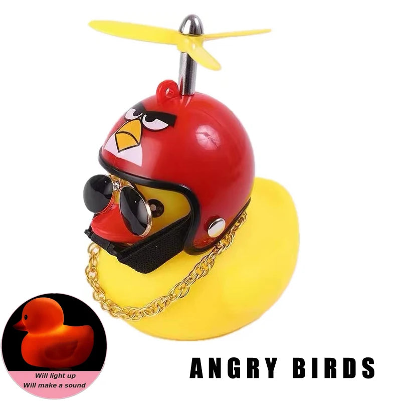 Rubber Yellow Duck Bike Bell with Lights - Kids Cute Horn