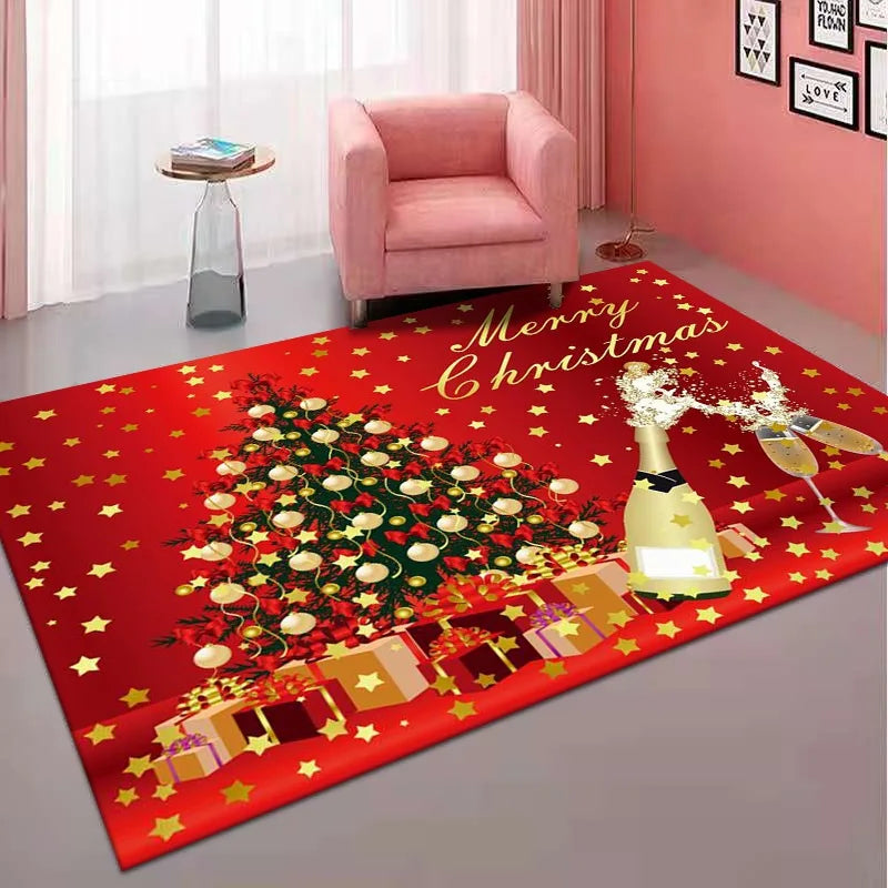 Merry Christmas Soft Flannel Floor Mat - Festive Welcome Doormat