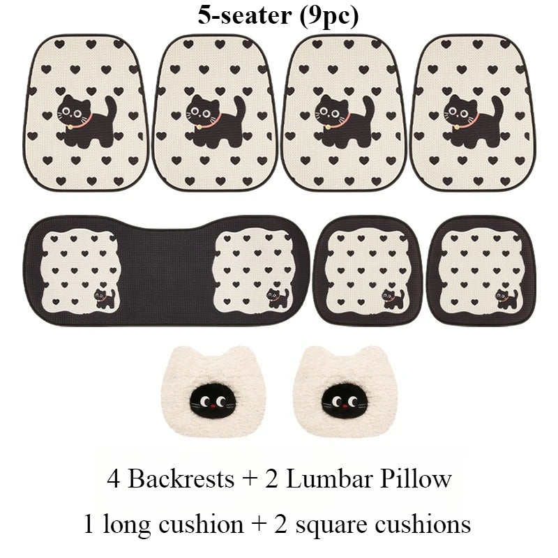 Coussin de siège auto en maille nid d'abeille pour chaton mignon