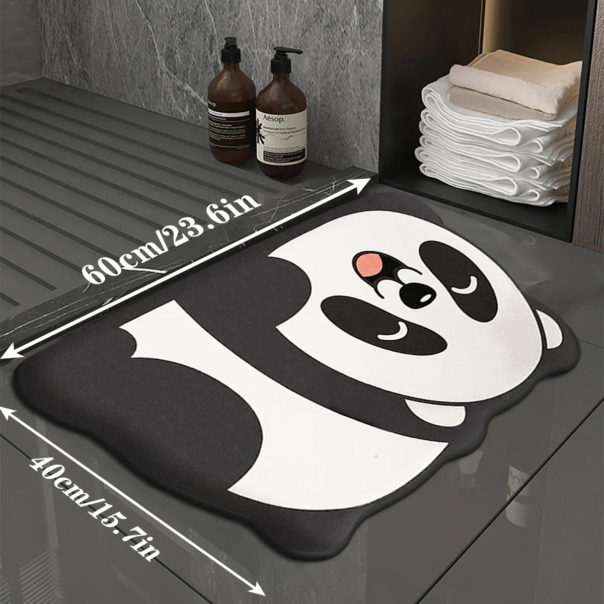 Plush Microfiber Bathroom Carpet - Machine Washable Chenille Mat