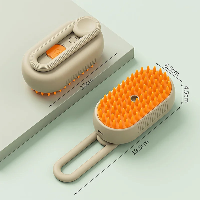 Cepillo de vapor 3 en 1 para gatos: herramienta de aseo, masaje y depilación