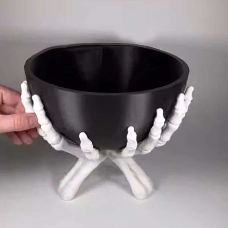 Halloween Candy Bowl - Gothic Skeleton Hands Storage Holder