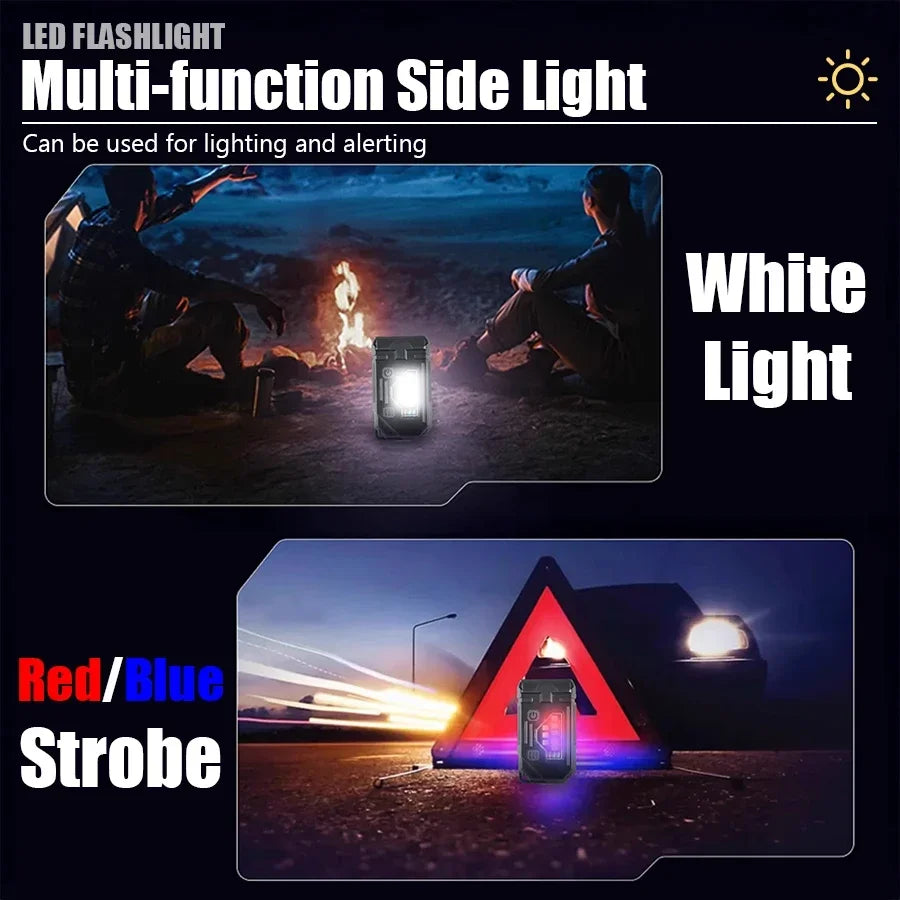 Mini USB Rechargeable LED Flashlight - Magnetic Emergency Light
