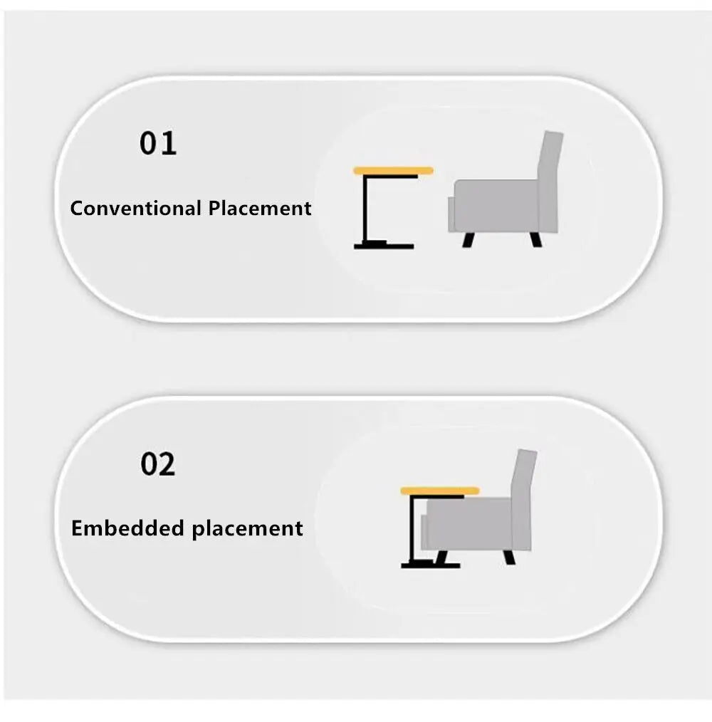 Adjustable C-Shaped Flip Sofa Side Table - Laptop Table