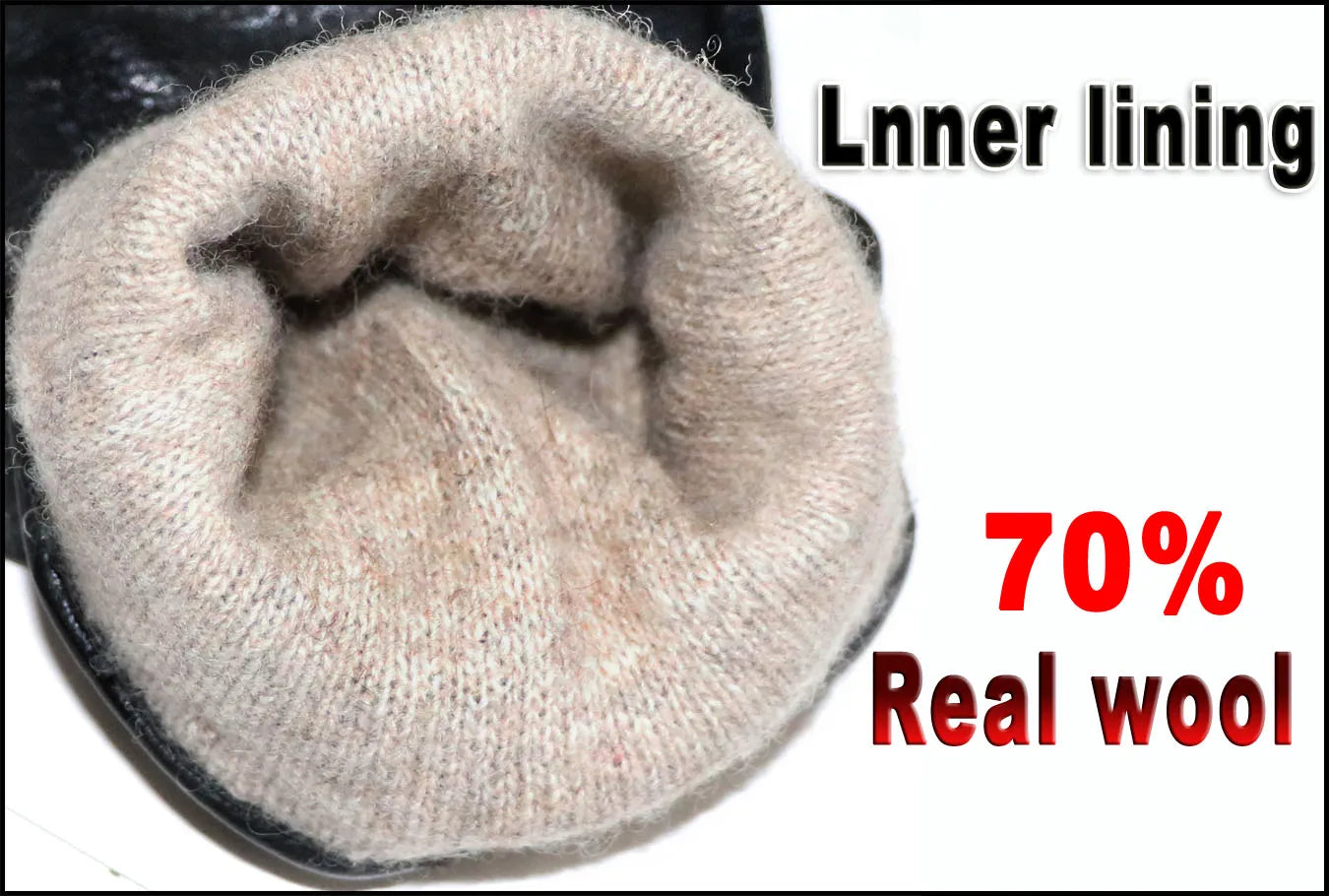Guantes de piel auténtica de ciervo con textura - Unisex con forro de lana
