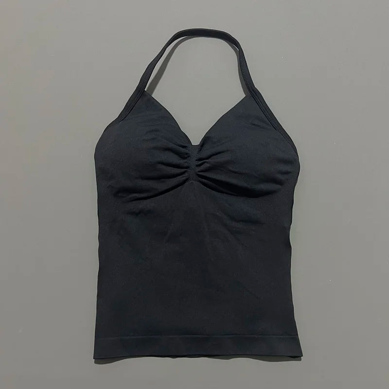 Impact Longline Strappy Sports Bra - Open Back Yoga Tank Top