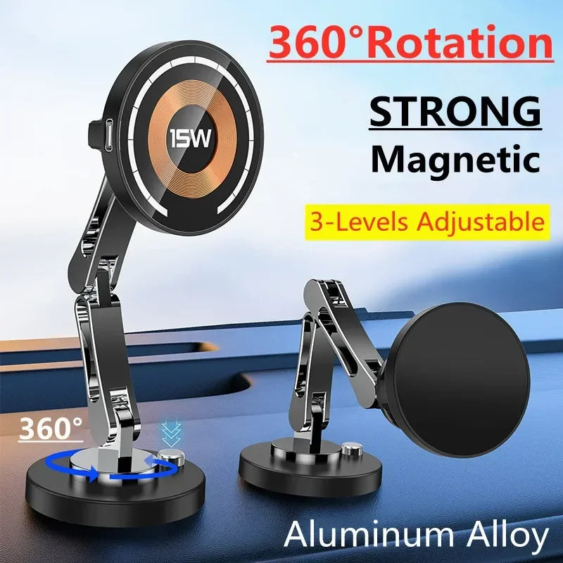 Magnetic Car Wireless Charger Stand - iPhone 15/14/13/12 Mount