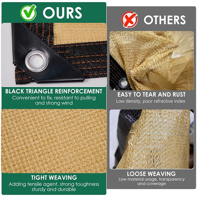Waterproof Garden Sunshade Net - Square UV Protection Canopy