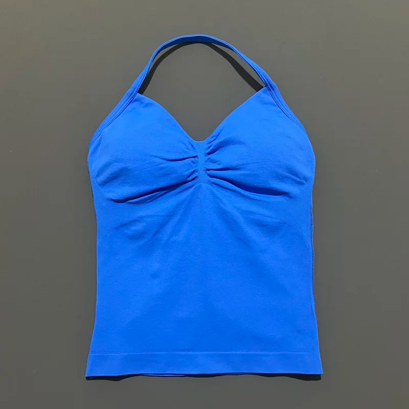 Impact Longline Strappy Sports Bra - Open Back Yoga Tank Top
