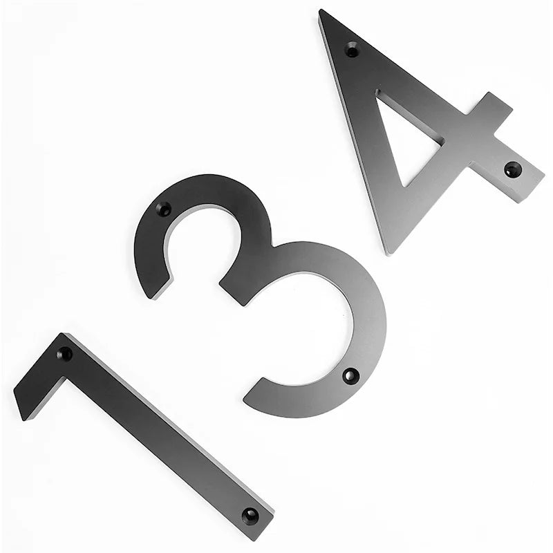 Large Floating House Numbers 6" - Black Acrylic Address Signs