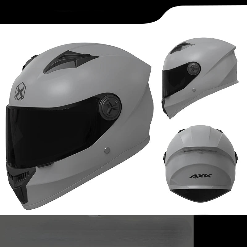 Casco integral de moto de competición con doble visera