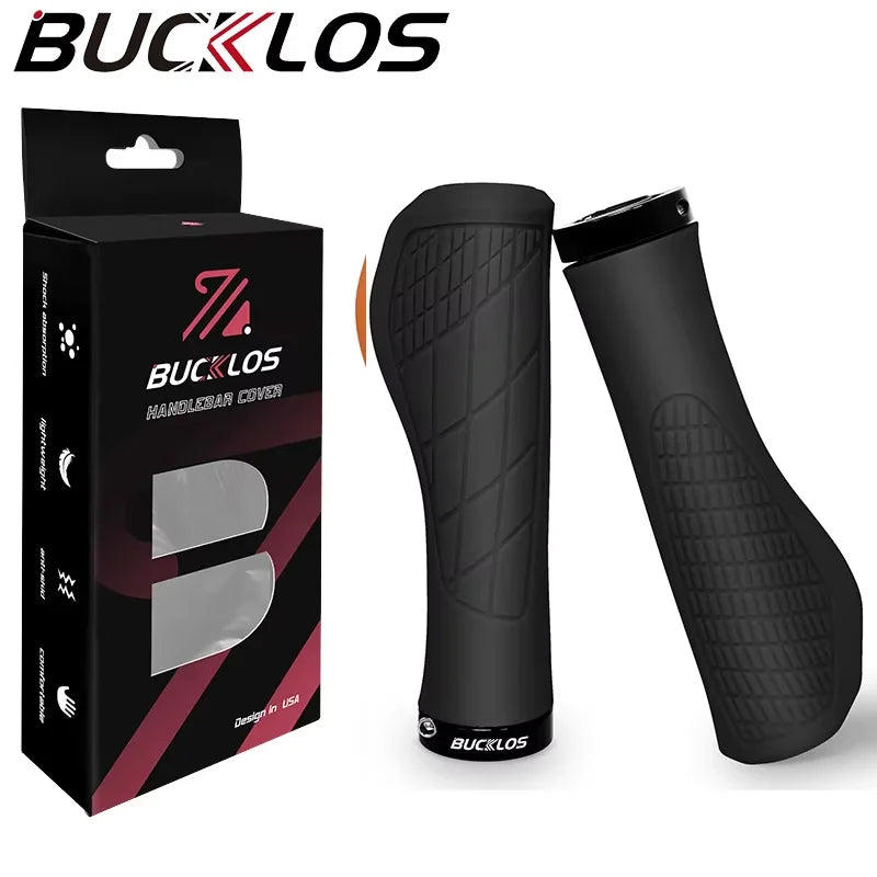 Bicycle Handlebar Grip - Rubber Shock Absorbing Lockable MTB