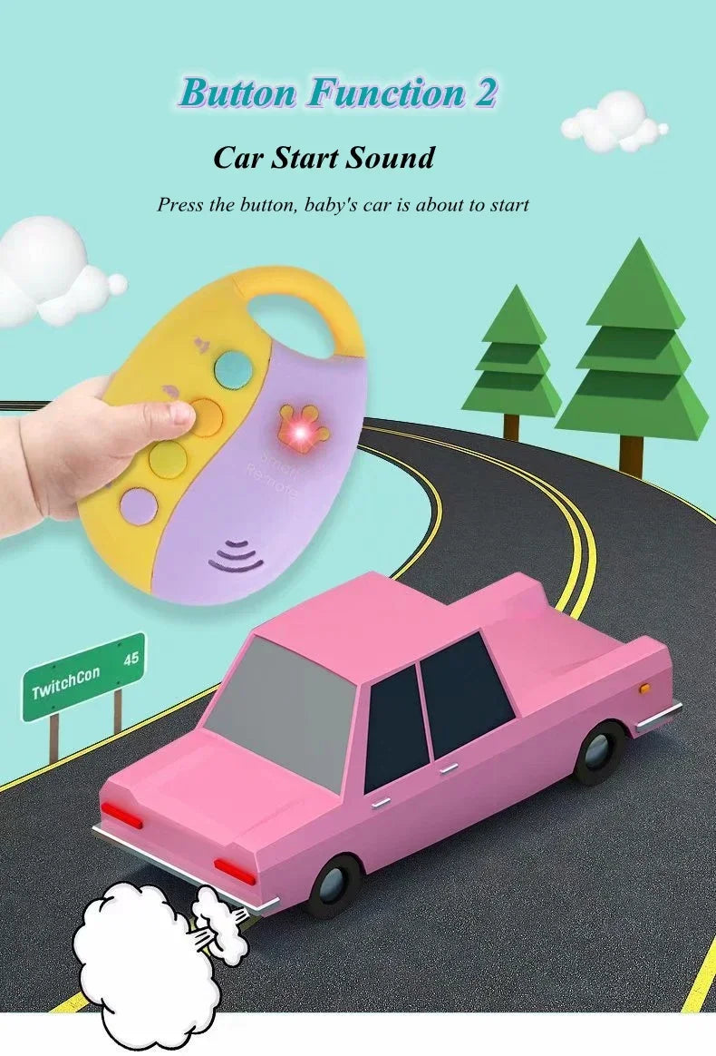 Toddler Car Key Toy - Sound Light Music Remote Safety Education