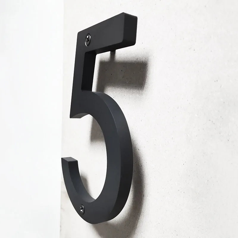 Large Floating House Numbers 6" - Black Acrylic Address Signs
