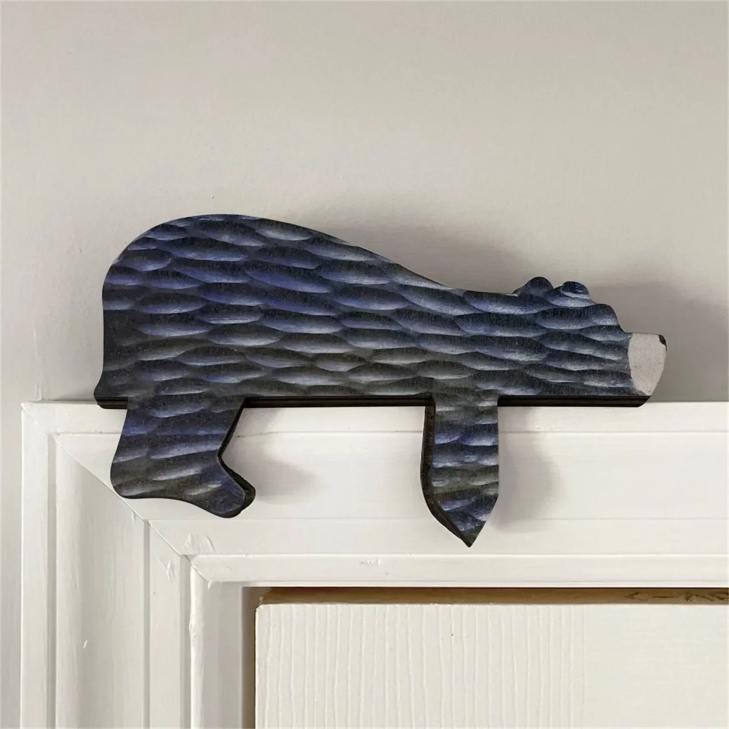 Wooden Bear Door Topper - Creative Corner Sculpture Wall Decor