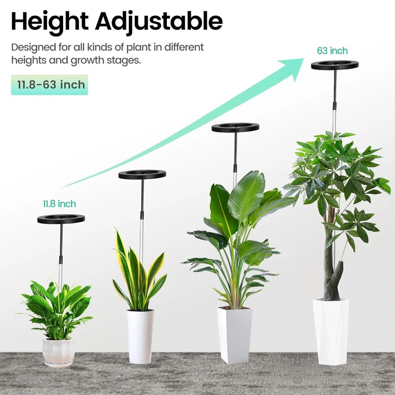 Lámpara LED de cultivo con cuello de cisne de 360° - Espectro completo rojo y azul con 3 modos de luz
