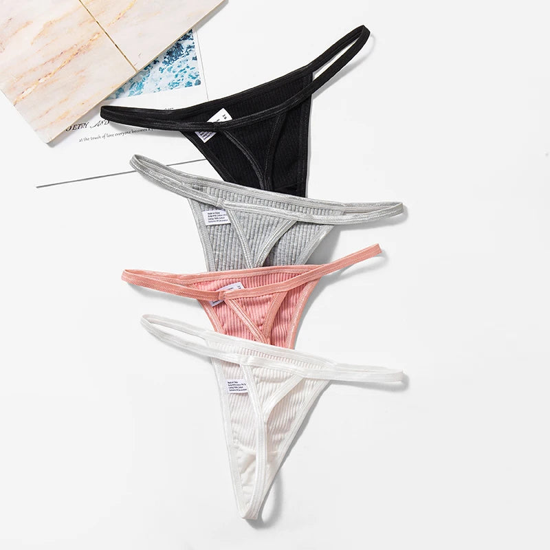 Women's Cotton Sports Thong - Breathable Lingerie