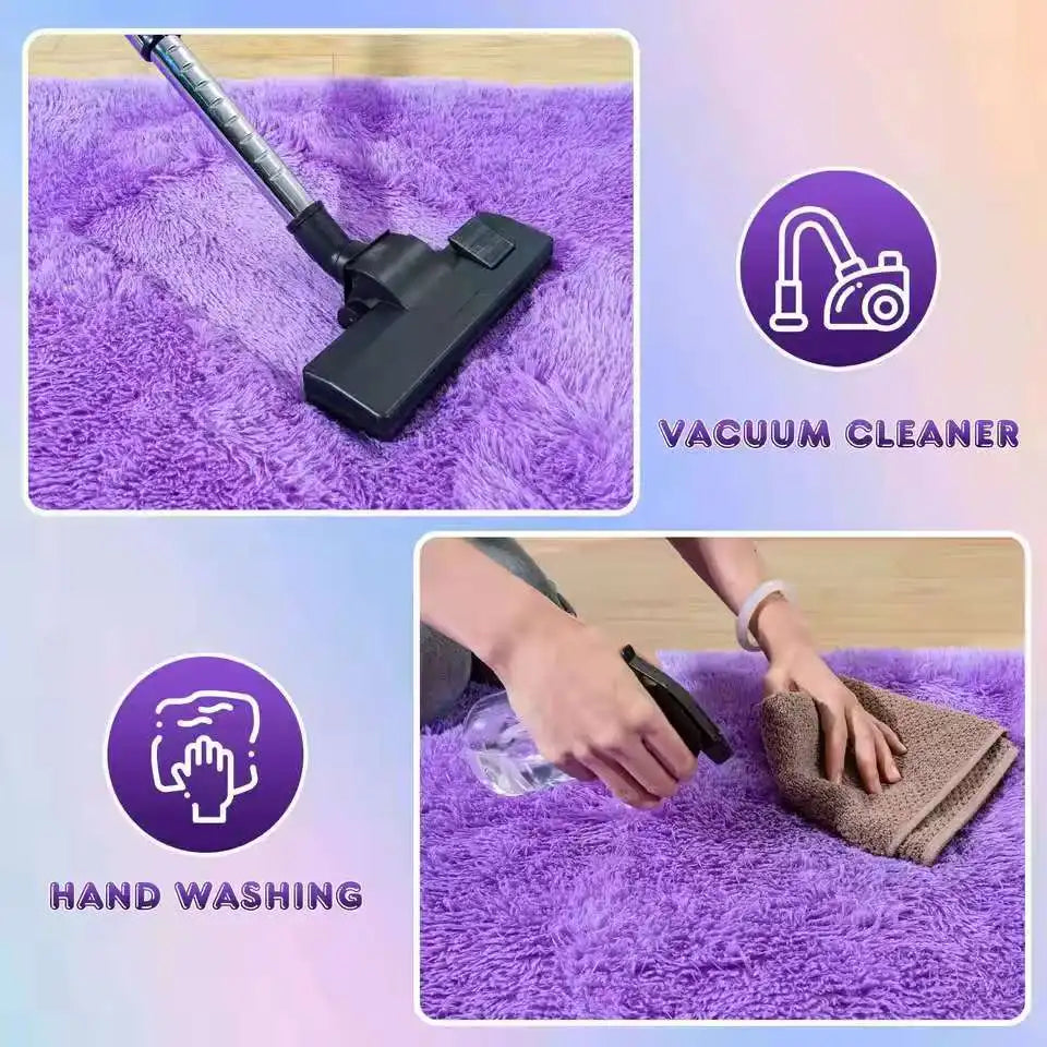 Tie-Dye Fluffy Carpets - Warm Plush Floor Mats for Kids