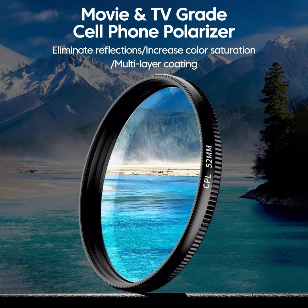 Universal Camera Lens Filter Kit - CPL UV Polarizer for Smartphones