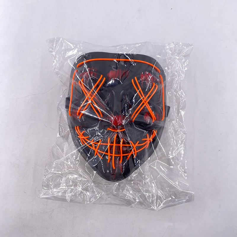 Wireless Neon LED Purge Mask - Glow in Dark Halloween Mask