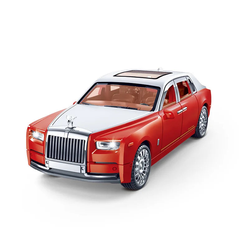 Red luxury car model on a white background