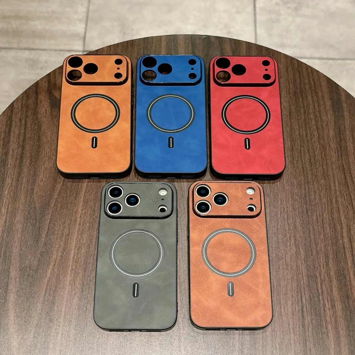 Magnetic Leather iPhone Case - All-Round Camera Protection