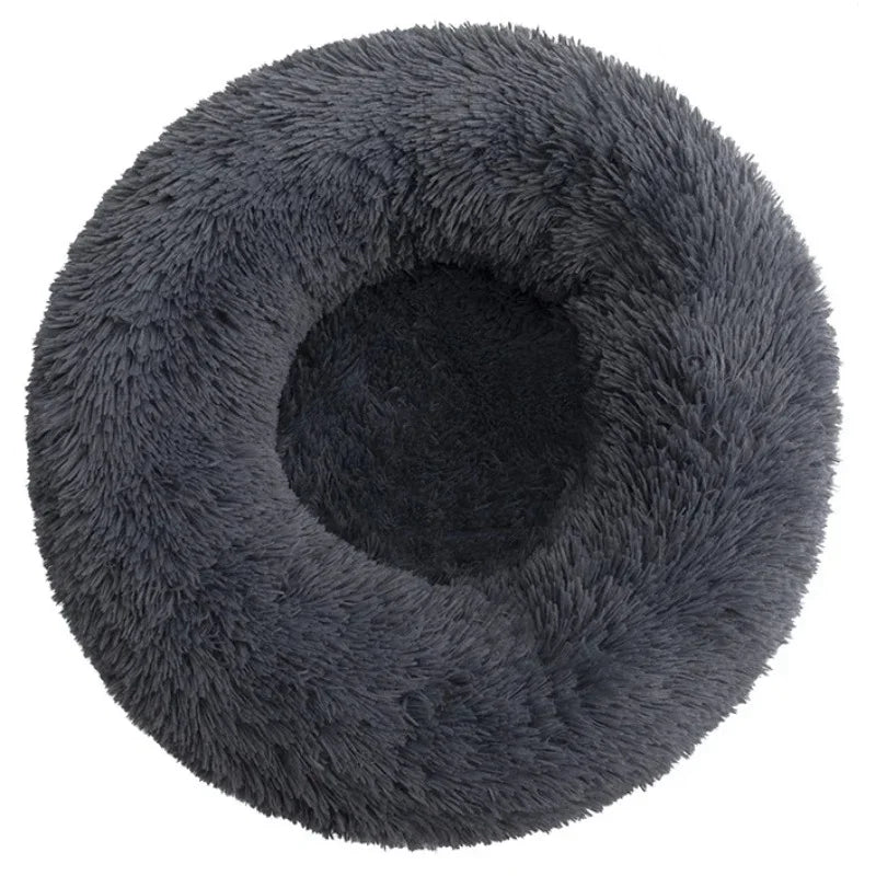 Round Plush Pet Bed - Super Soft for Large Dogs & Cats