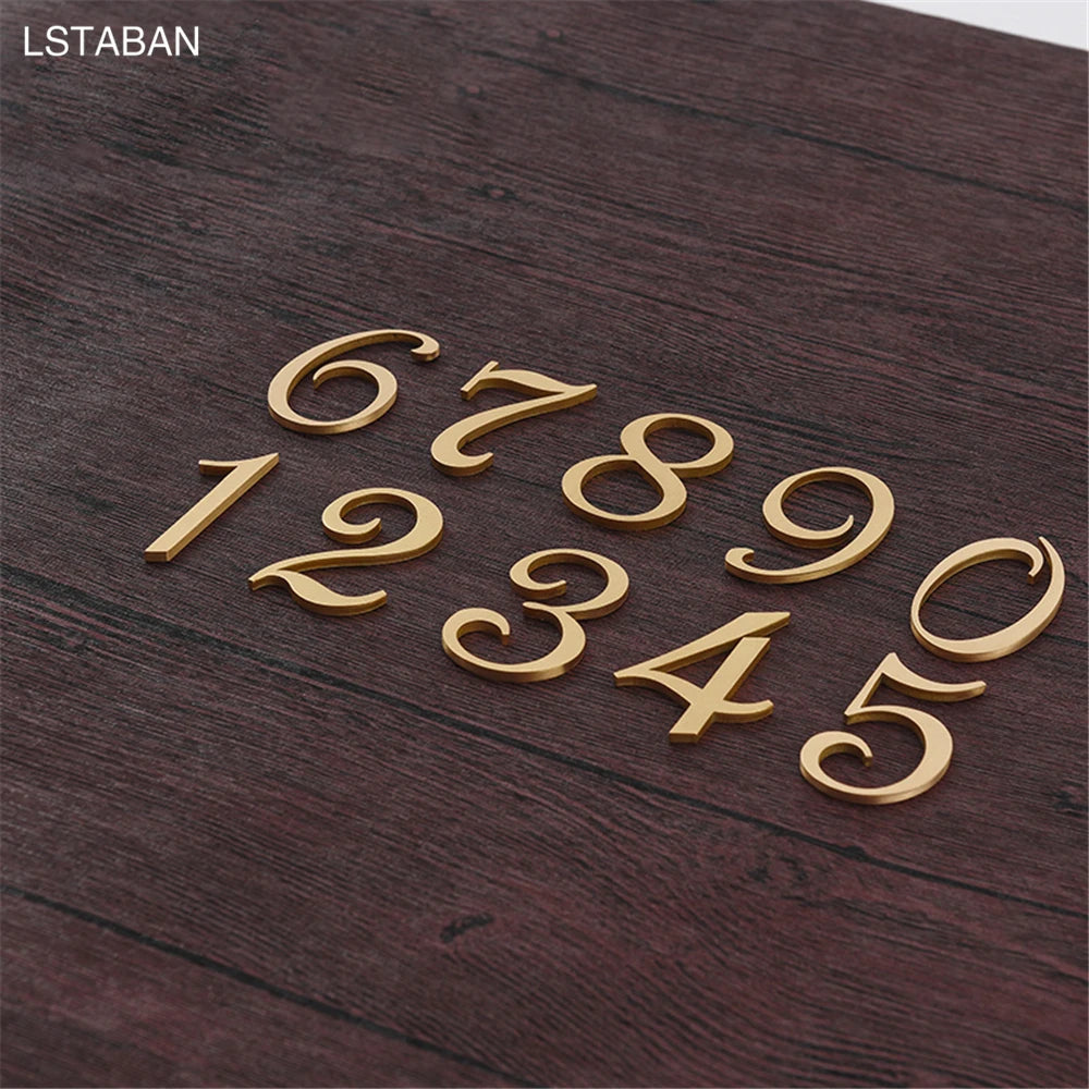 Nordic Retro Brass Address Numbers - Antique Copper House Number Signs