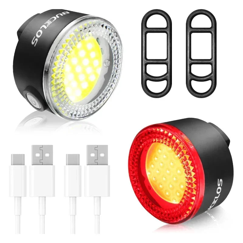 Bicycle Rear Light Front Light Set - USB Rechargeable LED COB