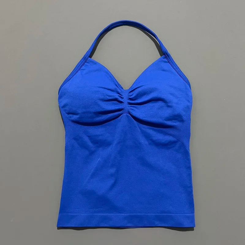 Impact Longline Strappy Sports Bra - Open Back Yoga Tank Top