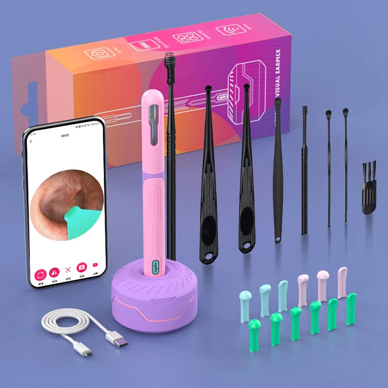WiFi Ear Cleaner Camera - 6 LED Lights 3.6mm HD Video Otoscope