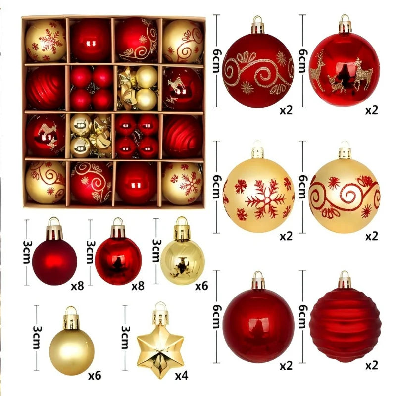 Christmas Ball Ornaments - Multicolor Electroplating Pendant Set