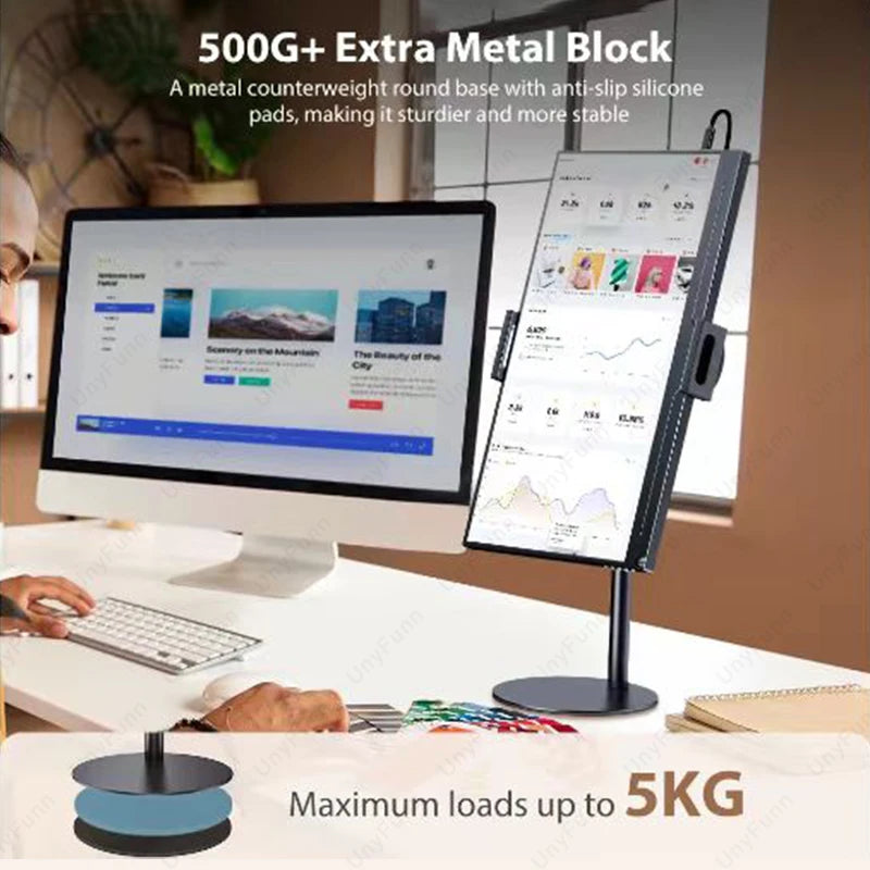 Support d'écran portable - Support de bureau réglable en hauteur