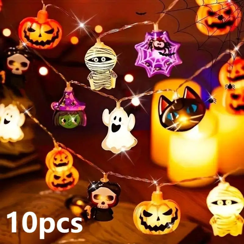 Halloween LED String Lights - Battery Powered Party Decorations