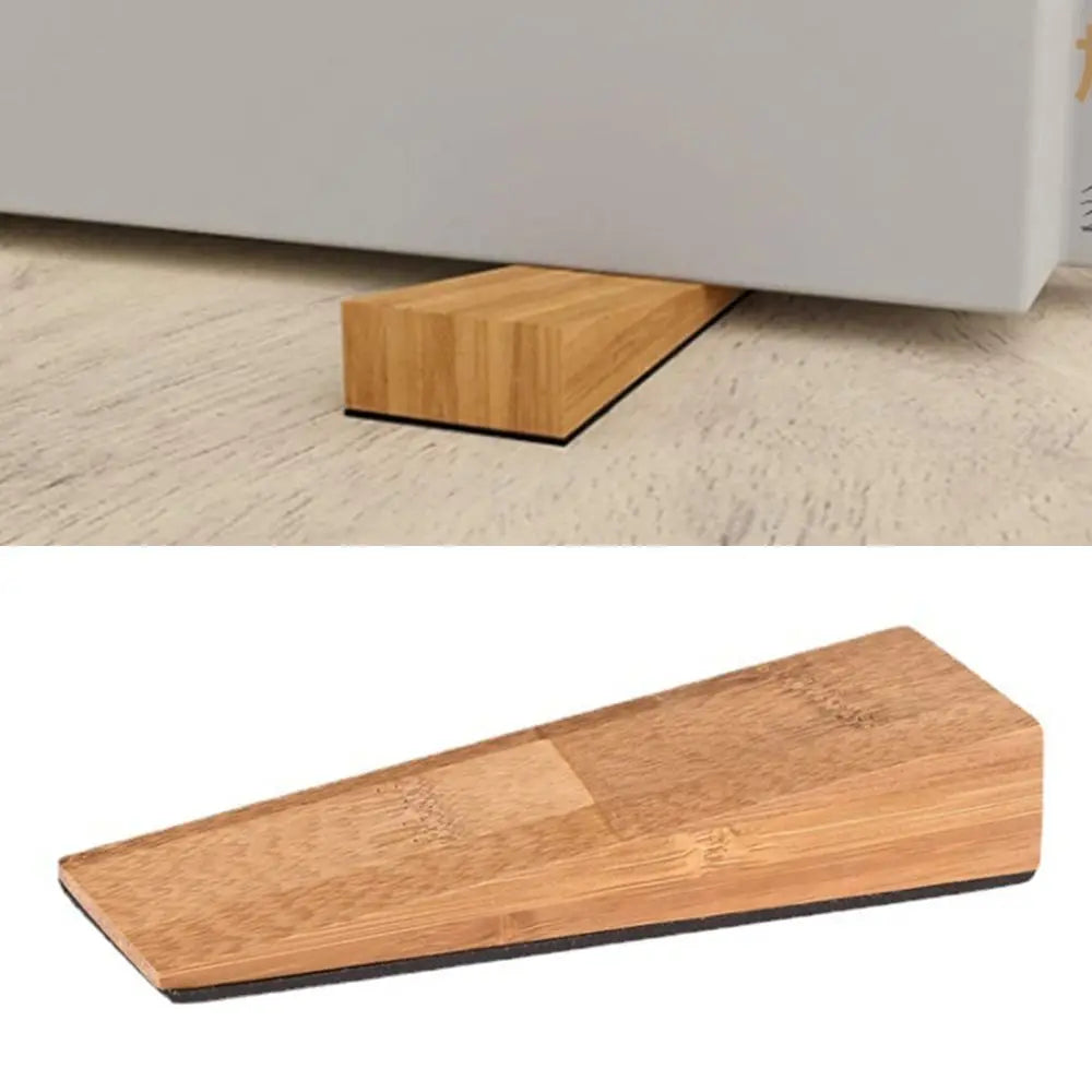 Wooden Door Stopper - No Drilling Required, Wear-Resistant Protection