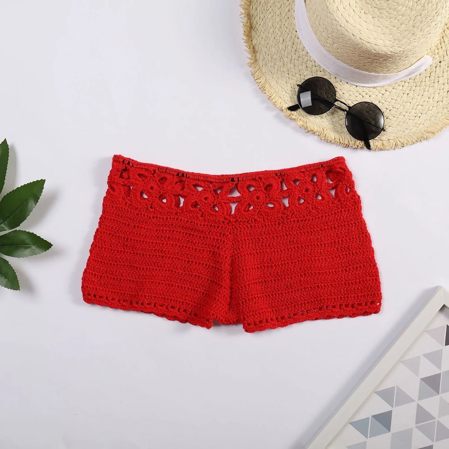Short de bain en tricot de coton pour femme - Coupe slim style legging de yoga