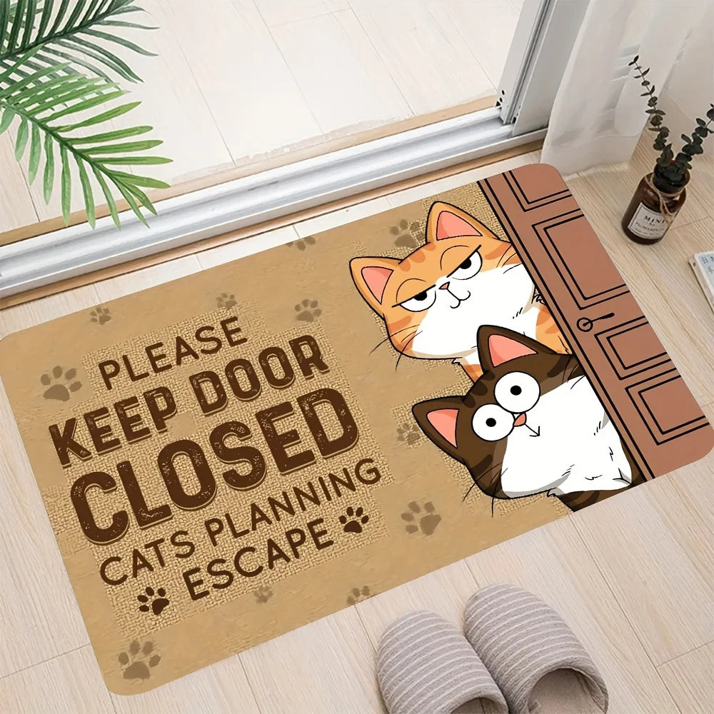 Cute Cartoon Cat & Dog Carpet - Welcome Doormat for Home