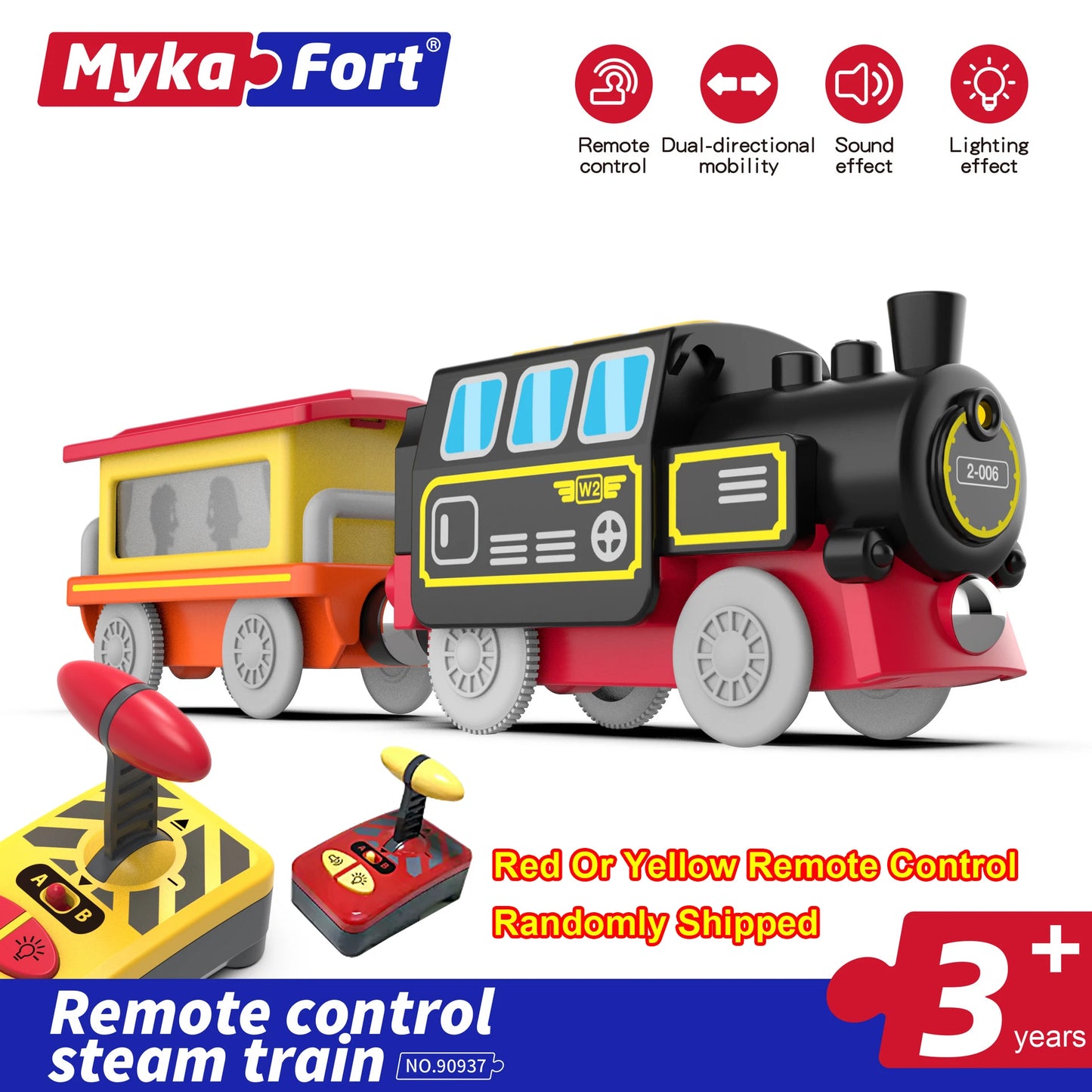 Remote Control Electric Train Toy - Wooden Track Compatible Set
