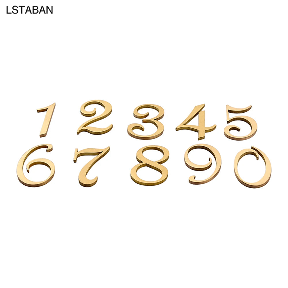 Nordic Retro Brass Address Numbers - Antique Copper House Number Signs