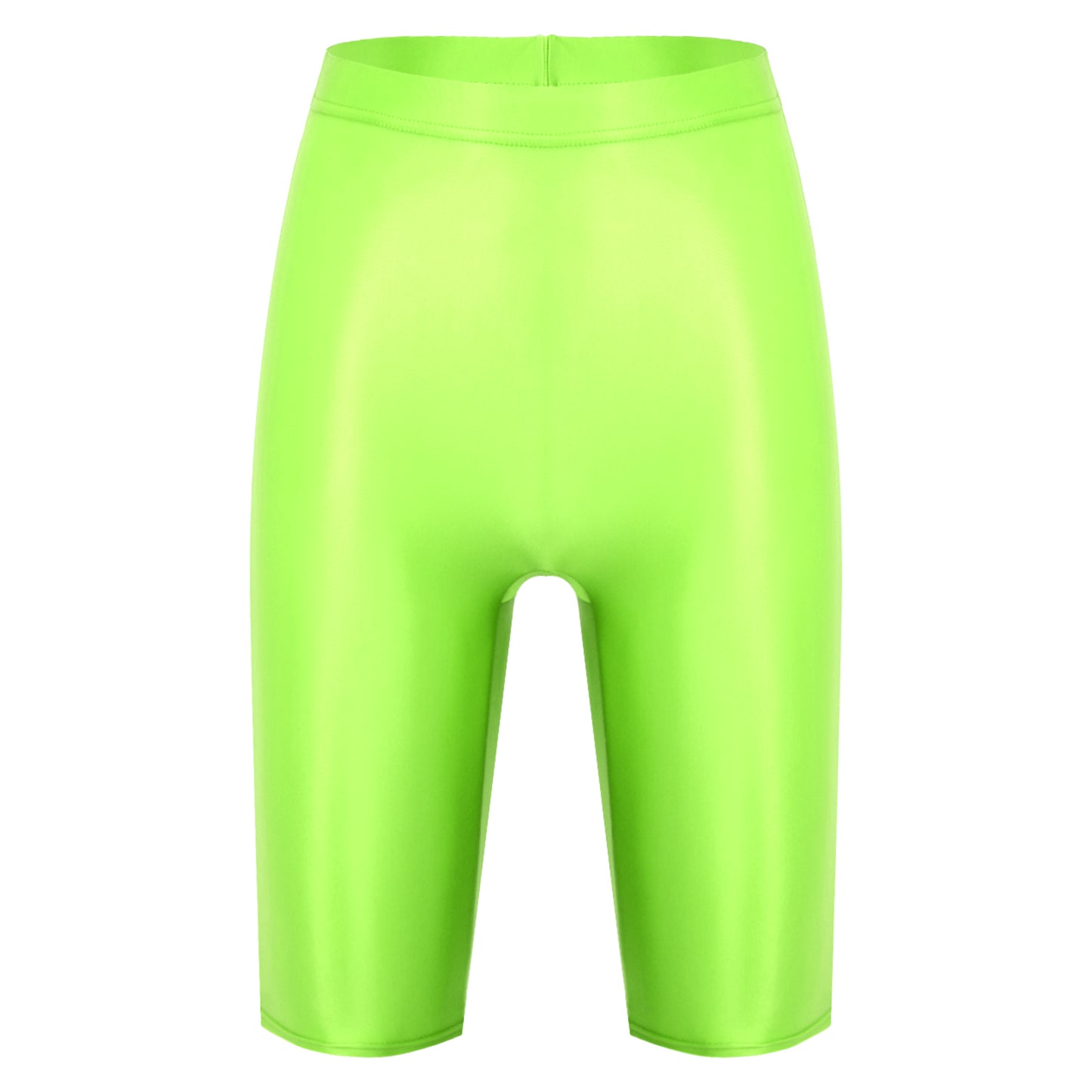 Women's High Waist Swim Shorts - Glossy Athletic Leggings Swimwear