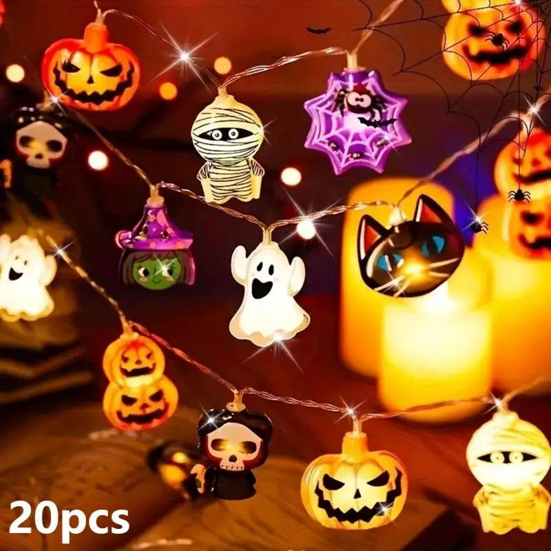 Halloween LED String Lights - Battery Powered Party Decorations