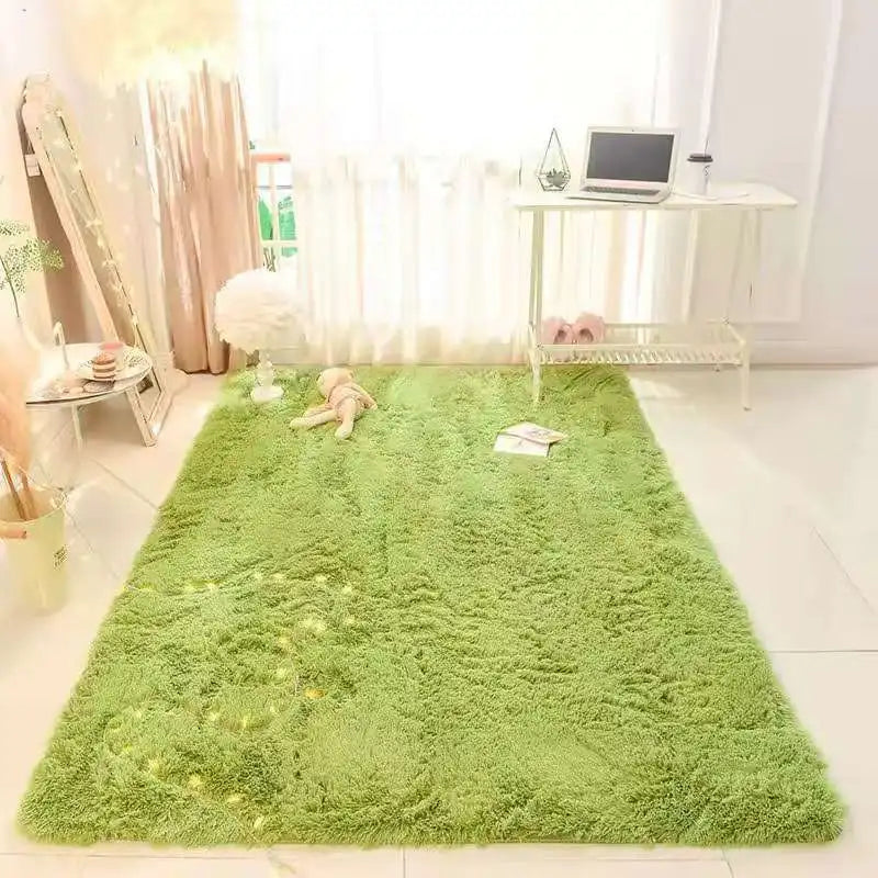 Tie-Dye Fluffy Carpets - Warm Plush Floor Mats for Kids