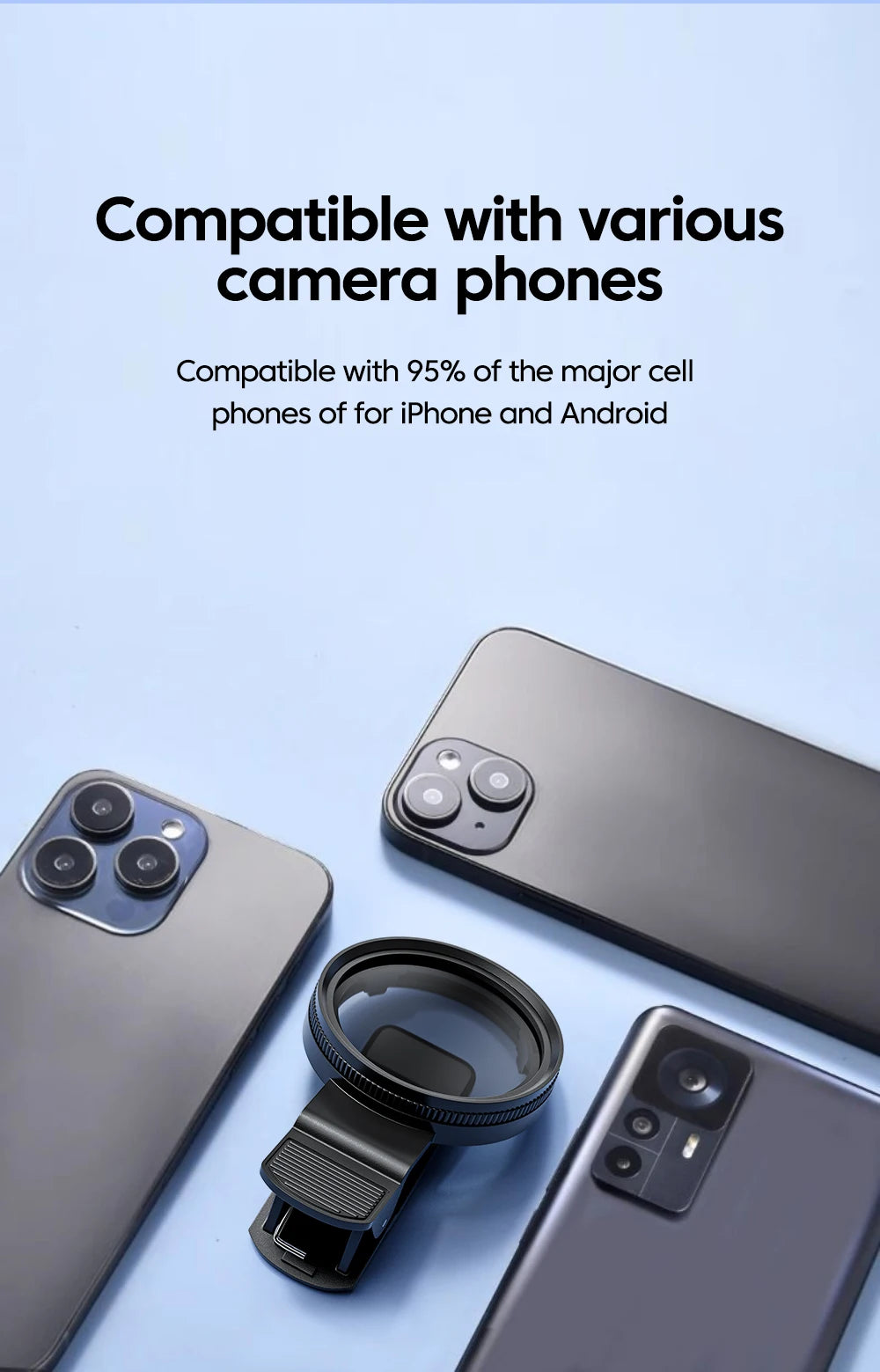 Universal Camera Lens Filter Kit - CPL UV Polarizer for Smartphones