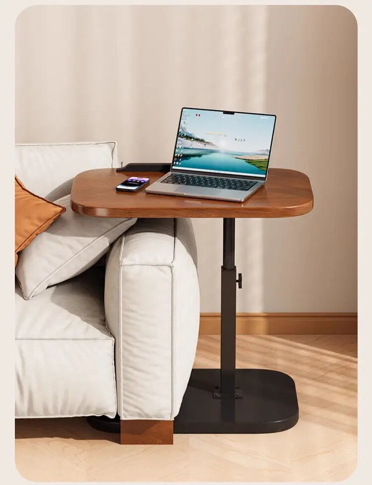 Adjustable C-Shaped Flip Sofa Side Table - Laptop Table
