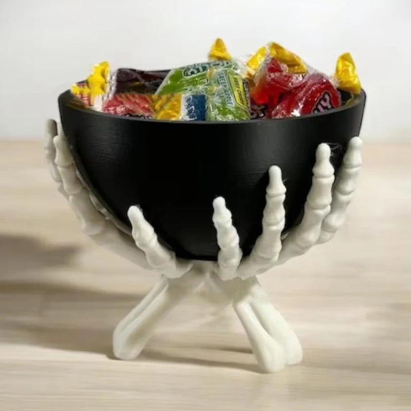 Halloween Candy Bowl - Gothic Skeleton Hands Storage Holder