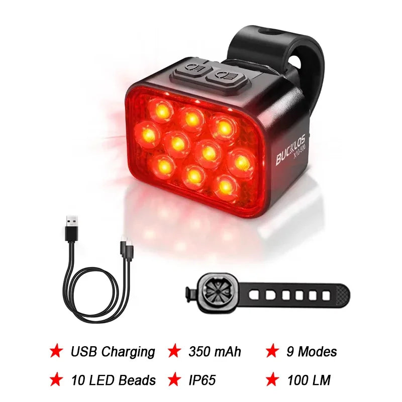 Bicycle Rear Light Front Light Set - USB Rechargeable LED COB