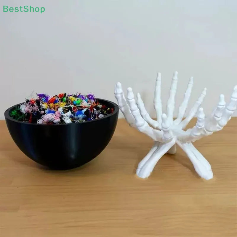 Halloween Candy Bowl - Gothic Skeleton Hands Storage Holder