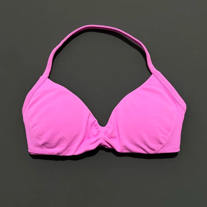 Impact Strappy Sports Bra - High Support Halter Workout Top