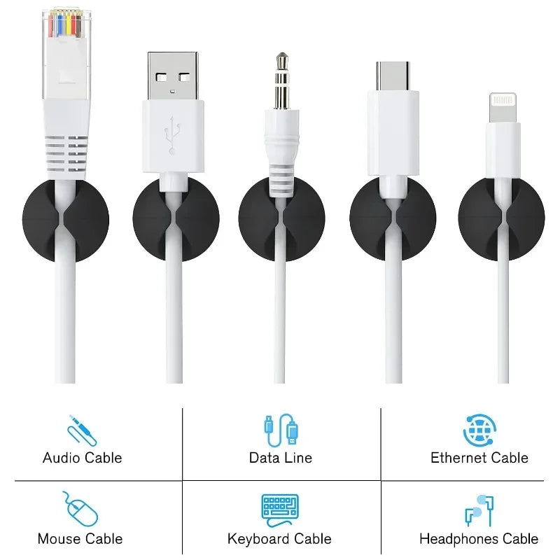 Mini Cable Winder Organiser - Desk Tidy Cord Holder - Bascora