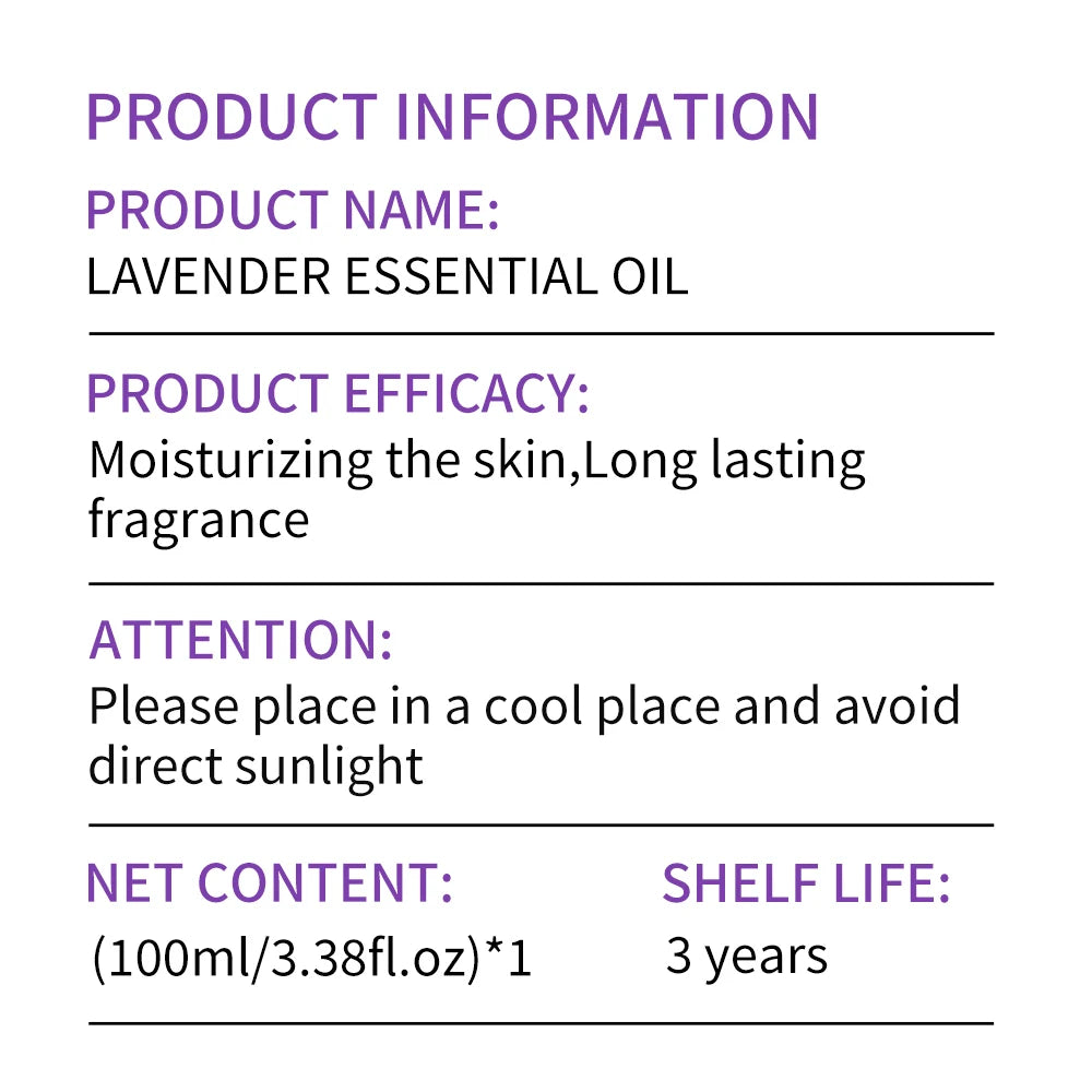 Lavender Essential Oil - Facial & Body Moisturizing Massage Oil